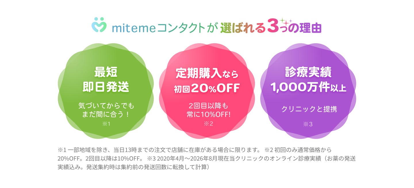mitemeコンタクト 選ばれる３つの理由